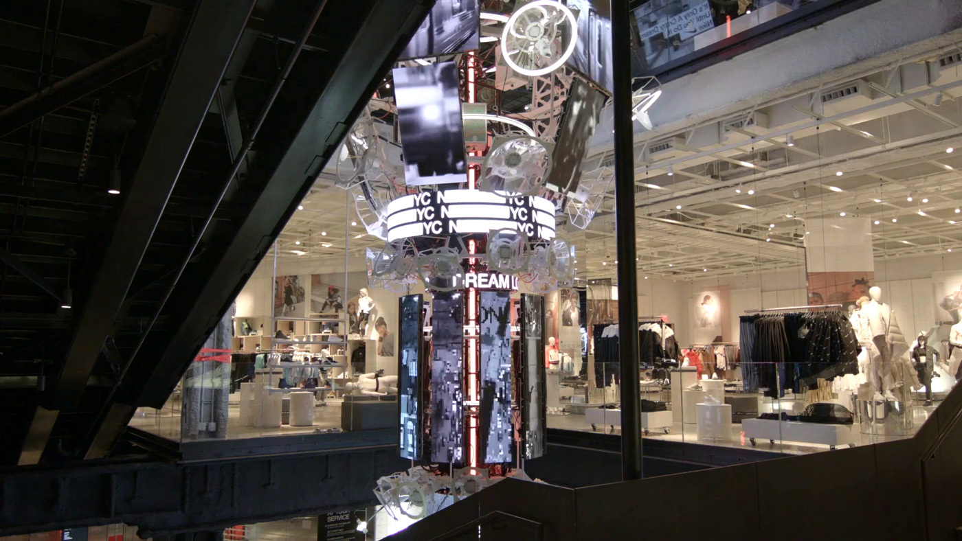 Installation is multiple stories tall