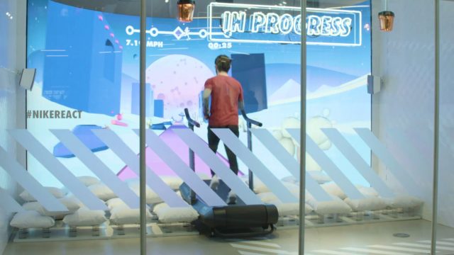 Interactive treadmill video game